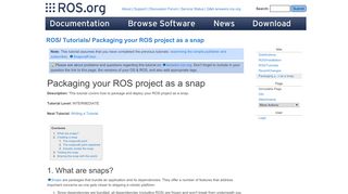 
                            11. ROS/Tutorials/Packaging your ROS project as a snap - ROS Wiki