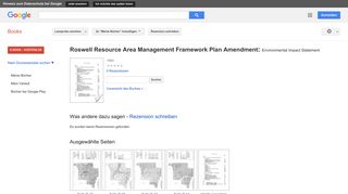 
                            11. Roswell Resource Area Management Framework Plan Amendment: ...