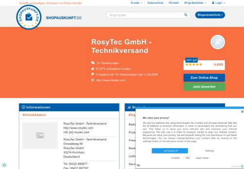 
                            2. RosyTec GmbH - Technikversand: Erfahrungen, Bewertungen ...