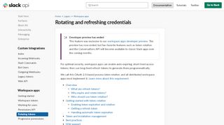 
                            12. Rotating and refreshing credentials | Slack