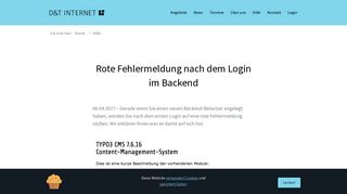
                            6. Rote Fehlermeldung nach dem Login im Backend – D&T Internet GmbH