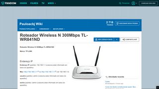 
                            12. Roteador Wireless N 300Mbps TL-WR841ND | Pauloacbj Wiki ...