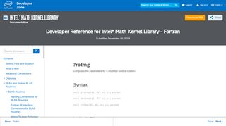 
                            9. ?rotmg| Intel® Math Kernel Library for Fortran - Intel® Developer Zone