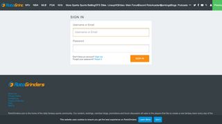
                            12. RotoGrinders Sign In Page