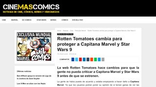 
                            5. Rotten Tomatoes cambia para proteger a Capitana Marvel y Star Wars 9