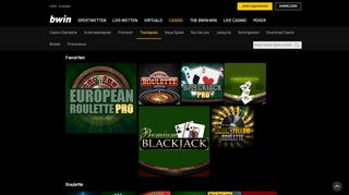 
                            11. Roulette, Blackjack und andere Tischspiele im bwin Casino spielen