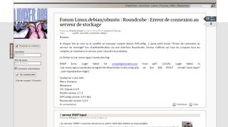 
                            11. Roundcube : Erreur de connexion au serveur de stockage - LinuxFr.org