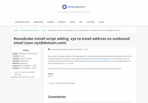 
                            12. Roundcube install script adding .xyz to email address on outbound ...