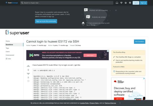 
                            6. router - Cannot login to huawei E5172 via SSH - Super User