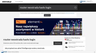 
                            8. Router neostrada hasło login - tematy na elektroda.pl