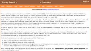 
                            12. Router Security - Subnets and IP addresses