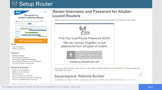 
                            12. Router Username and Password for Alcatel-Lucent Routers