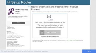 
                            11. Router Username and Password for Huawei Routers - SetupRouter