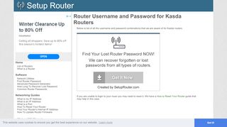 
                            10. Router Username and Password for Kasda Routers - SetupRouter