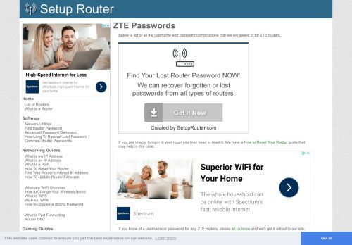 
                            6. Router Username and Password for ZTE Routers - SetupRouter