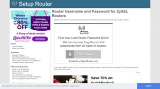 
                            10. Router Username and Password for ZyXEL Routers - SetupRouter