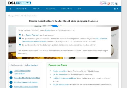 
                            9. Router zurücksetzen: Router-Reset aller gängigen Modelle