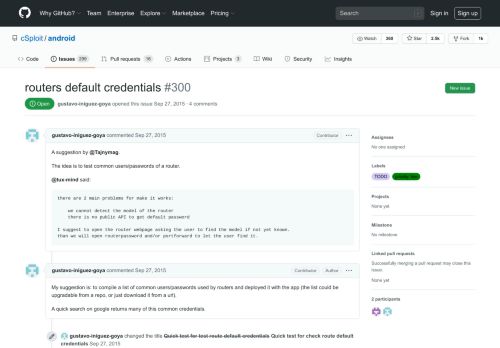 
                            10. routers default credentials · Issue #300 · cSploit/android · GitHub