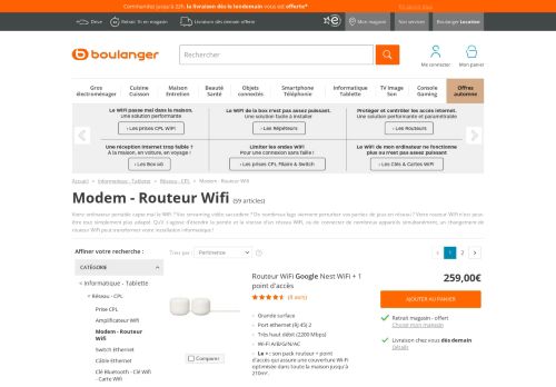 
                            13. Routeur Wifi / Modem Wifi - Retrait 1h en magasin* | Boulanger