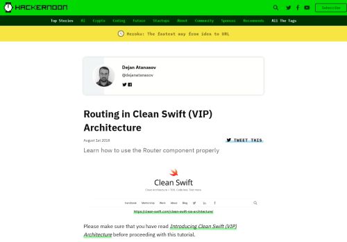 
                            11. Routing in Clean Swift (VIP) Architecture – Hacker Noon