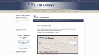 
                            6. Routing Number - First Basin Credit Union