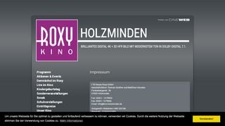 
                            13. Roxy Kino Holzminden - Holzminden - Impressum