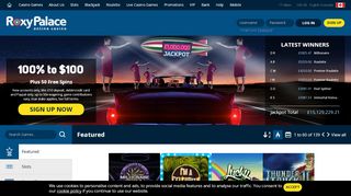 
                            5. Roxy Palace Casino | 100% to $100 Plus 50 Free Spins