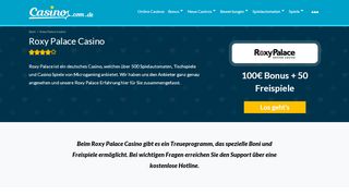 
                            9. Roxy Palace Casino Test - 100 % bis zu 100 Euro ... - Online Casino