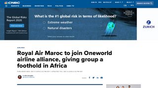 
                            11. Royal Air Maroc to join American Airlines' Oneworld alliance