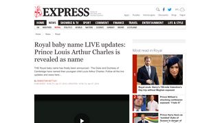 
                            9. Royal baby name LIVE updates: Prince Louis Arthur ...
