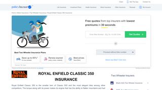 
                            12. Royal Enfield Classic 350 Insurance: Compare Premiums, Reviews ...