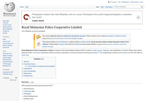 
                            11. Royal Malaysian Police Cooperative Limited - Wikipedia