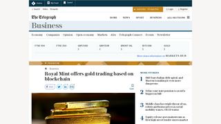 
                            9. Royal Mint offers gold trading based on blockchain - The Telegraph