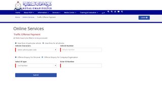 
                            6. Royal Oman Police Website - Online Services - Traffic ...