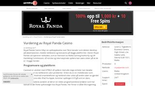 
                            8. Royal Panda Casino bonus + gratis spinn i Norge - Gambling.com