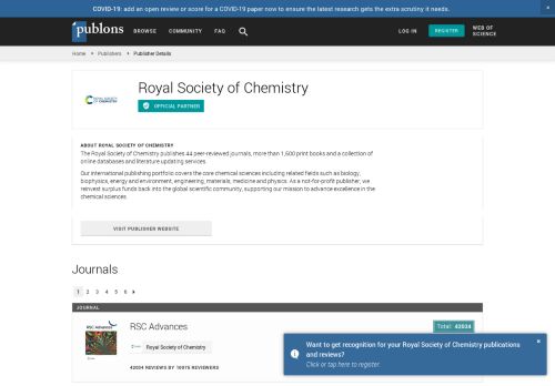
                            13. Royal Society of Chemistry | Publons