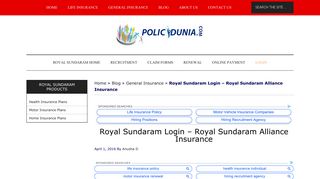 
                            12. Royal Sundaram Login Page | New User Registration Process
