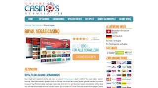 
                            13. Royal Vegas +++ Das Vegas Casino im Test +++ 1.200 CHF Casino ...