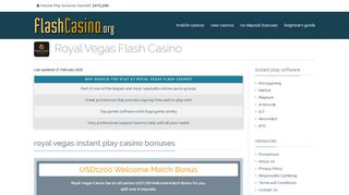 
                            8. Royal Vegas Flash Casino - Play at Royal Vegas ... - FlashCasino.org