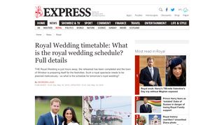 
                            9. Royal Wedding timetable: What's the royal wedding schedule? Full ...