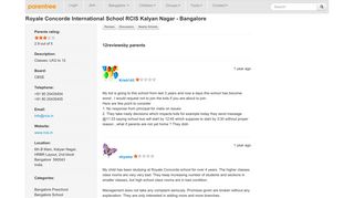 
                            12. Royale Concorde International School RCIS Kalyan Nagar - Parentree