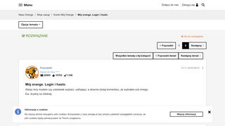 
                            4. Rozwiązano: Mój orange. Login i haslo. – Strona 2 - Nasz Orange