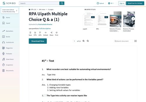 
                            8. RPA Uipath Multiple Choice Q & a (1) | Microsoft Outlook | Mail (Apple)