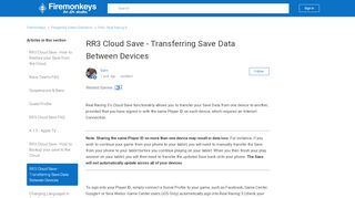 
                            9. RR3 Cloud Save - Transferring Save Data Between ...