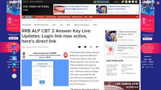 
                            13. RRB ALP CBT 2 Answer Key Live Updates: Login link now active ...