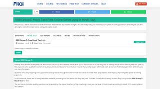 
                            5. RRB Group D Mock Test 2018 Online Practice Test in Hindi - FliQi