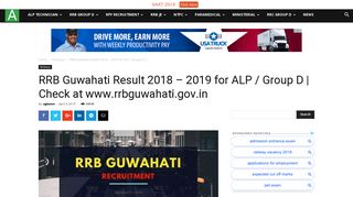 
                            4. RRB Guwahati Result 2018 – 2019 for ALP / Group D | Check at ...