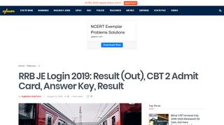
                            4. RRB JE Login 2019: Know about the Login Details here | Railway ...