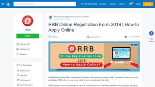 
                            6. RRB Online Registration Form 2019 | How to Apply Online - UGC NET