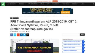 
                            3. RRB Thiruvananthapuram ALP 2018-2019: CBT 2 Admit Card ...